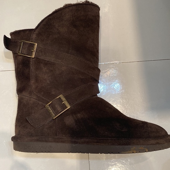 Bearpaw 💯 chocolate brown suede boots with wool blend lining. Size 8. - Picture 2 of 14